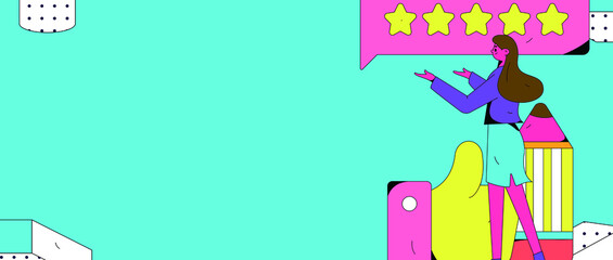 Rating positive vector creative concept illustration
