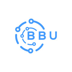 BBU letter technology logo design on white  background. BBU creative initials letter logo concept. BBU letter technology design.