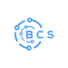 BCS letter technology logo design on white  background. BCS creative initials letter logo concept. BCS letter technology design.