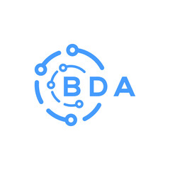 BDA letter technology logo design on white  background. BDA creative initials letter logo concept. BDA letter technology design.