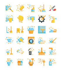 cleaning flat icons