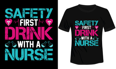 Nurse T-shirt Design Typography Vector Illustration