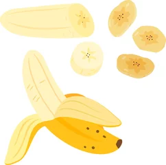 Foto auf Leinwand 皮を剥いたバナナとバナナチップス © logistock