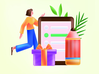 Questionnaire vector concept illustration
