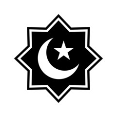 moon, star, islam, islamic, symbol icon vector.