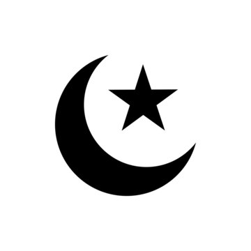 Moon, Star, Islam, Islamic, Symbol Icon Vector.