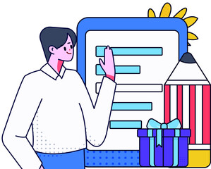 Questionnaire vector concept illustration
