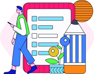 Questionnaire vector concept illustration
