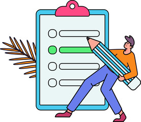 Questionnaire vector concept illustration
