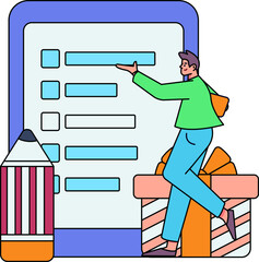 Questionnaire vector concept illustration

