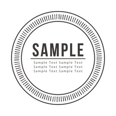 シンプルでレトロなスタンプの飾りフレーム素材
