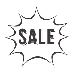 シンプルなセールのデザイン文字とコミック風の吹き出し