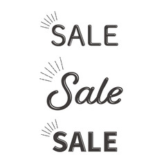 シンプルでレトロなセールのデザイン文字セット