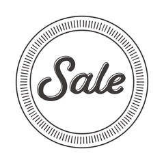 シンプルなセールのデザイン文字とスタンプ風の円フレーム