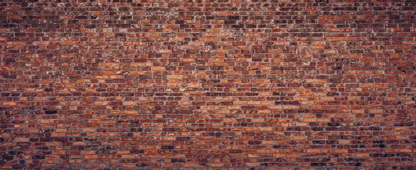 Photo sur Plexiglas Mur de briques Grand fond de texture de mur de brique brune