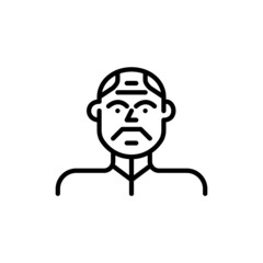 Man in a sport jacket avatar. Pixel perfect, editable stroke icon