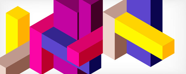 Abstract background. 3d cubes, cubic elements and blocks. Techno or business concept for wallpaper, banner, background, landing page