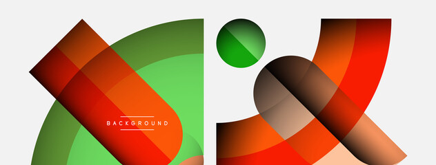 Obraz premium Geometric abstract background. Round shapes, circles, lines composition for wallpaper banner background or landing page
