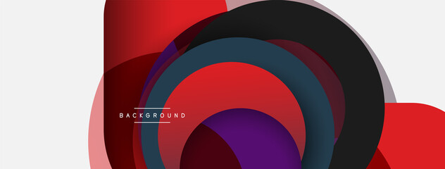 Vector round shapes circles minimal geometric background. Vector illustration for wallpaper banner background or landing page