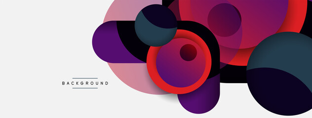 Fototapeta premium Creative geometric wallpaper. Minimal abstract background. Circles composition vector illustration for wallpaper banner background or landing page