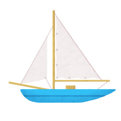yacht sailing ship digitally drawn illustration