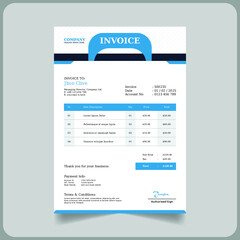 Creative shapes business invoice template in eps