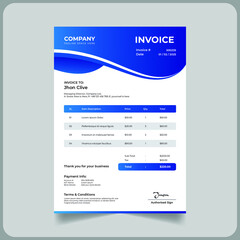 Creative shapes business invoice template in eps