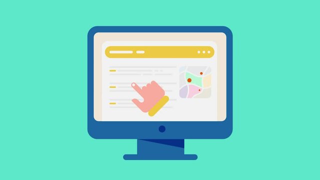 Search engine marketing - PPC advertising - communication technology, internet business 2d animation 4k video clip.