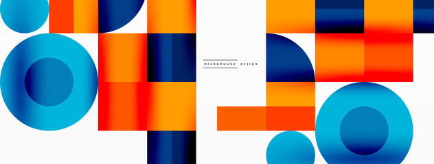 Beautiful abstract background. Circles, triangle shapes, and squares. Minimal geometric template for wallpaper, banner, background or landing