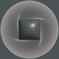 Curved beige lines around the convex green center .3d.