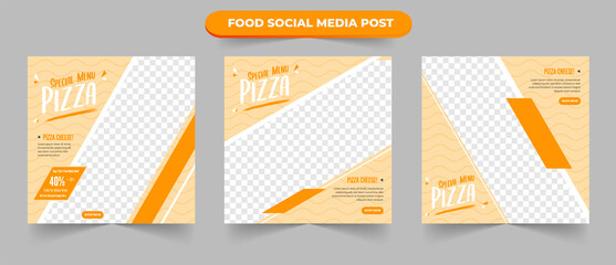 Food menu restaurant for social media content post square promotion marketing flyer banner set template