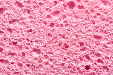 Pink sponge texture closeup