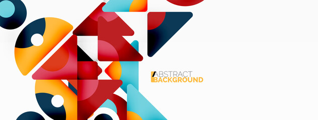 Creative geometric wallpaper. Minimal abstract background. Triangles and circles composition vector illustration for wallpaper banner background or landing page