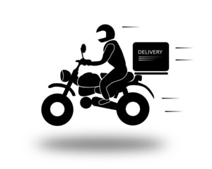 delivery motorcycle silhouette vector for transportation logo , logo template