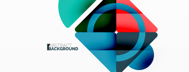 Creative geometric wallpaper. Minimal abstract background. Triangles and circles composition vector illustration for wallpaper banner background or landing page