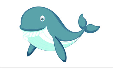 whale illustration vector design graphics