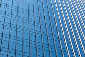 Abstract building. blue glass wall of skyscraper.