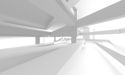 Obraz premium Illuminated corridor interior design. Empty Room Interior Background