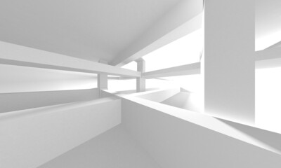 Fototapeta premium White Modern Background. Abstract Building Concept