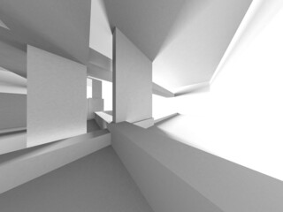 Obraz premium Illuminated corridor interior design. Empty Room Interior Background