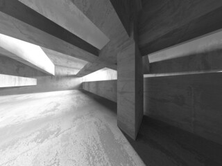 Abstract architecture background. Empty rough concrete interior
