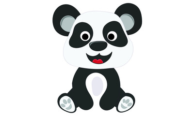 funny panda illustration vector