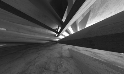 Abstract architecture background. Empty rough concrete interior