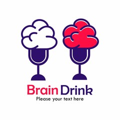 Brain drink logo template illustration. suitable for nutrition for brain symbol