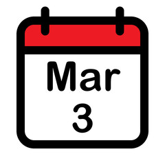 Calendar icon with third march