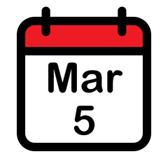 Calendar icon with fifth march