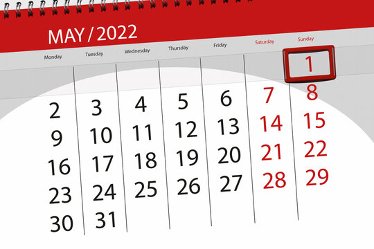 Calendar planner for the month may 2022, deadline day, 1, sunday