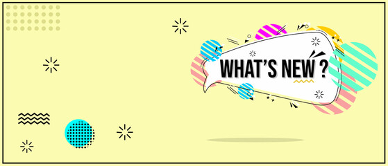 memphis style banner with what's new text. suitable for new product promotion