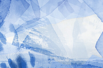青色の背景 ブラシ グランジ アート 水彩 夏 フレーム テクスチャ