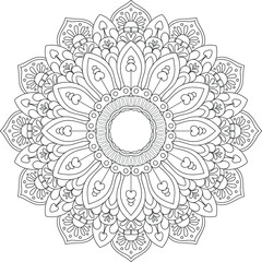 Mandala Design for coloring book